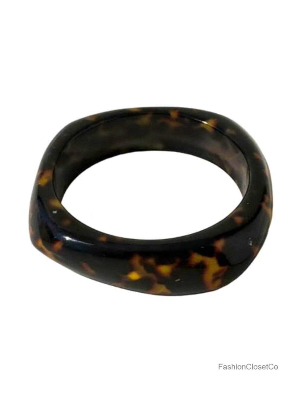 Resin Irregular Geometric Square Bangle Bold Retro Jewelry Womens Wide Chunky
